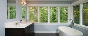 Open Casement Windows in bathroom offering daylight, fresh air, and energy efficiency