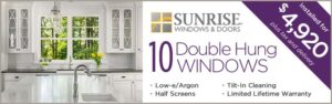 Sunrise Windows and Door Brand - SAVE BIG - 10 Double Hung Windows by BlackBerry