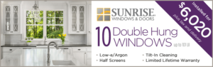 Sunrise Windows and Door Brand - SAVE BIG - 10 Double Hung Windows by BlackBerry